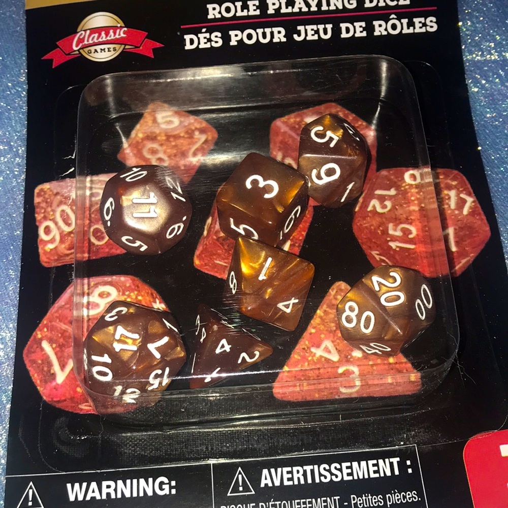 3/$15 Classic Games Role Playing Dice in Bronze